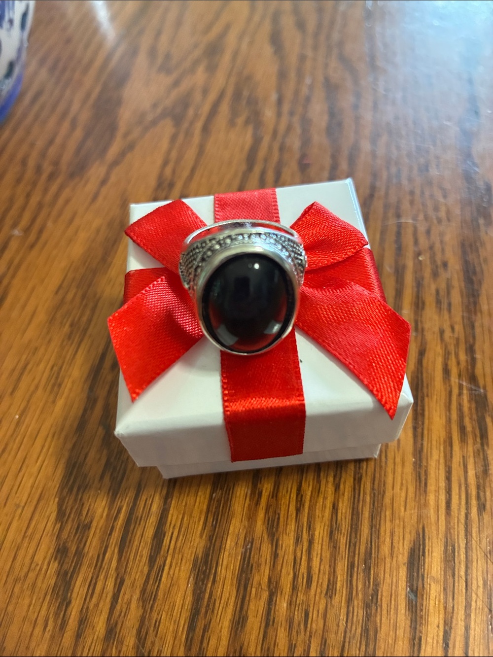 Black Onyx Cabochon Statement Ring - Women Jewelry